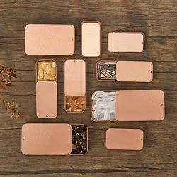 2PC Rose Gold Push-Pull Schmuckschatulle Ohrringe Ring Tisch Organizer Kleine Schiebedeckel Blechdose Zahnstocher, Süßigkeiten, Pille Aufbewahrungsbox