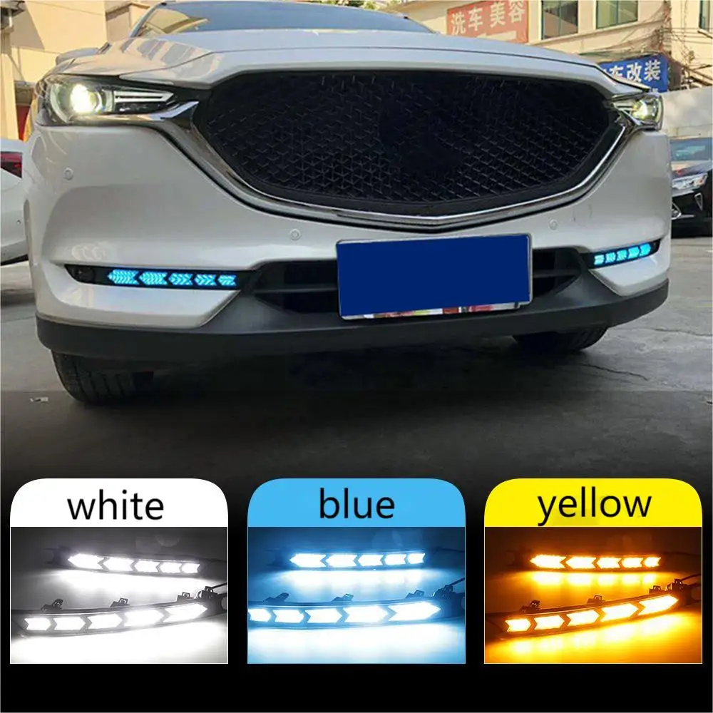 

1 Set For Mazda Cx-5 Cx5 2017 2018 2019 2020 2021 Led Drl Daytime Running Light Daylight Yellow Turn Signal Lamp Lights