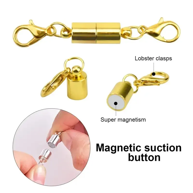 10 Pairs Zinc Alloy Heart-shaped Magnet Connector Clasp End Connector Round Magnetic Charms For Making Jewelry Clasps Couple