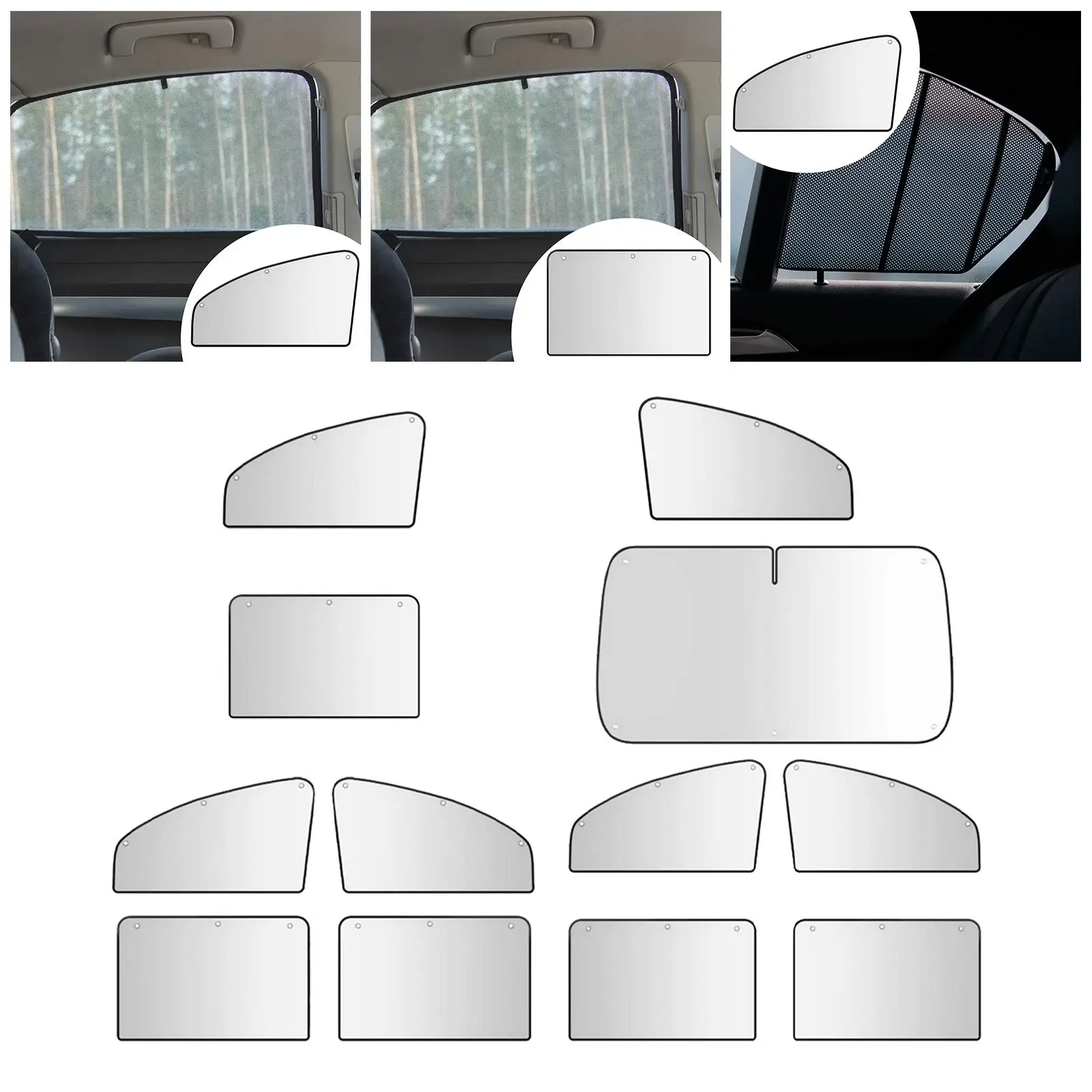 نافذة السيارة الظل الزجاج الأمامي العزل الحراري ديكور طوي سهلة التركيب لوازم غطاء الشمس للسيارات سيارة الداخلية SUV #4