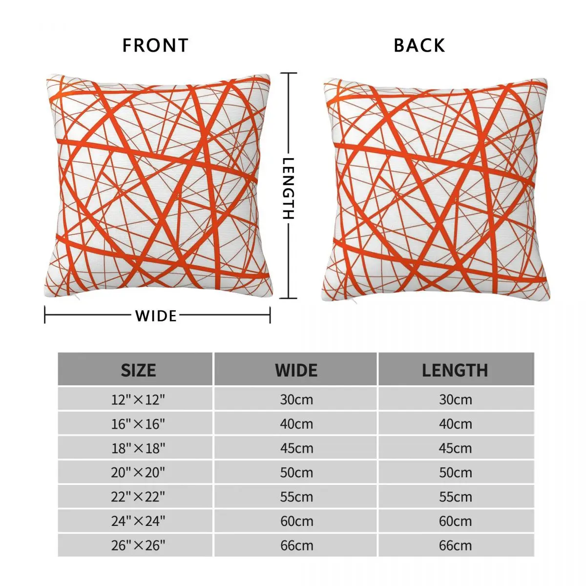 White And Orange Web Pillowcase Polyester Linen Velvet Printed Zip Decor Room Cushion Cover 45x45