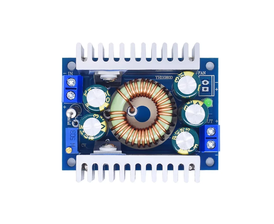 Módulo abaixador automotivo de 12A ajustável DC-DC de alta potência e decapagem; Módulo de fonte de alimentação automotiva de alta eficiência de 95%