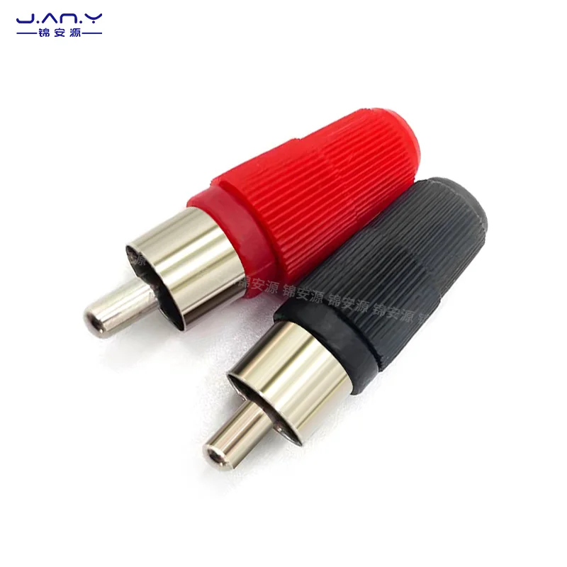 Kleur Rca Lotus Plug Plastic Geïsoleerde Diy Gelaste Draad Type Av Pruim Mannelijke Audio En Video Signaal Aansluiting Terminals