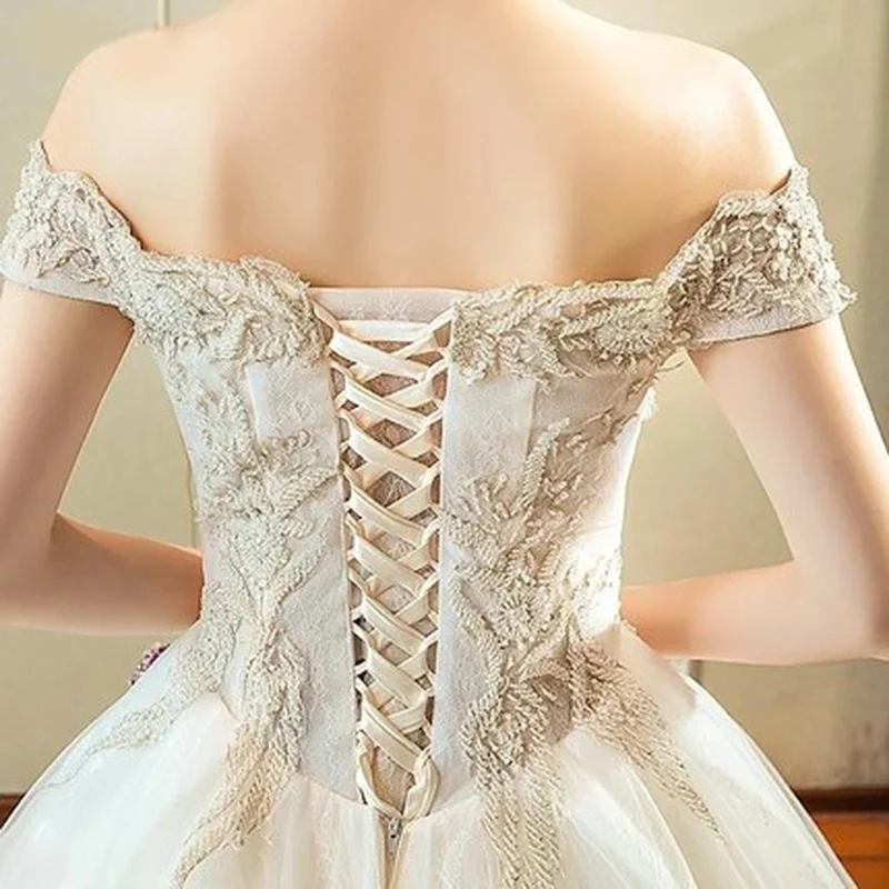 1Set Satin Corset Kits with Zipper Replacement Lace-Up Back Wedding Gown DIY Craft Accessories for Wedding Dress Modification