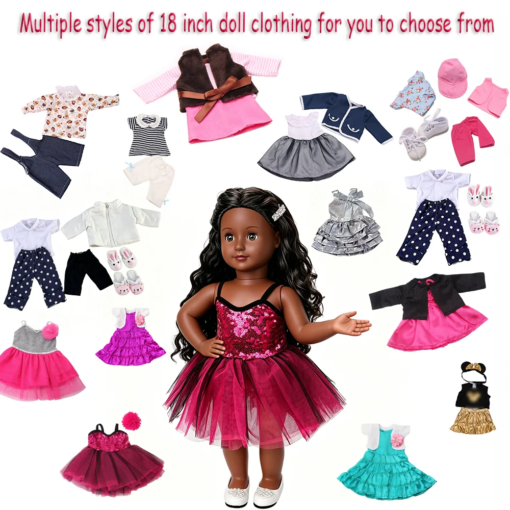 Our 18 inch doll girl clothing, doll skirts, and sets designed specifically for the US market are gifts that children love