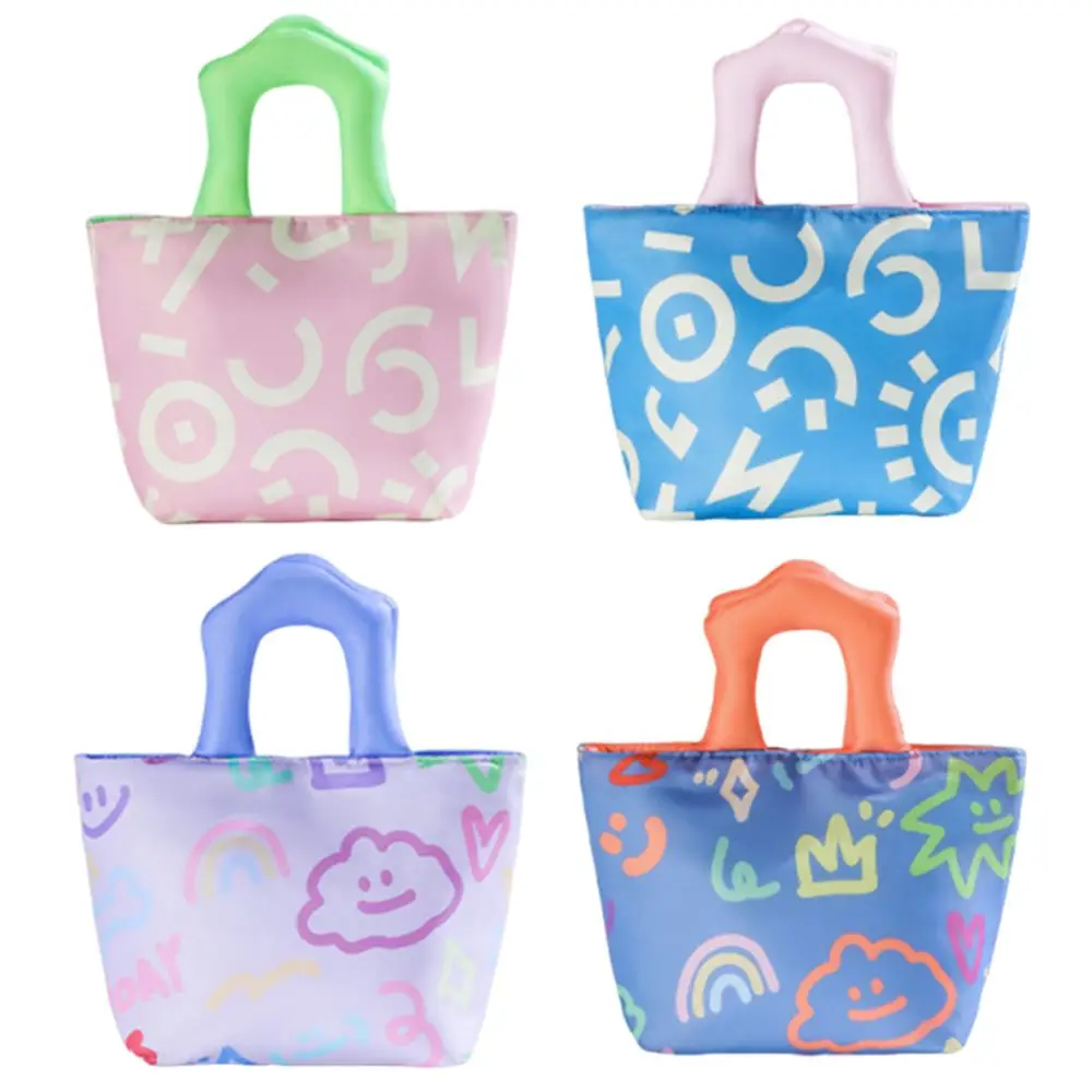 

Waterproof Cartoon Lunch Bag Thickened Large Capacity Food Thermal Handbag with Handle Cute Picnic Travel Storage Bags Women