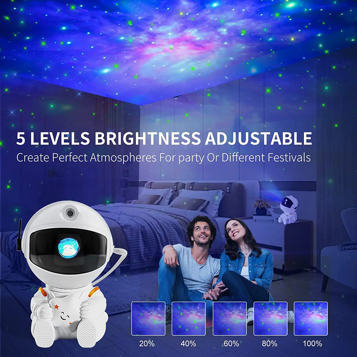 Star Projector Astronaut Galaxy Light Projector, Kids Nebula Night Light, Remote Control and 360°Rotation Magnetic Head, Star Li