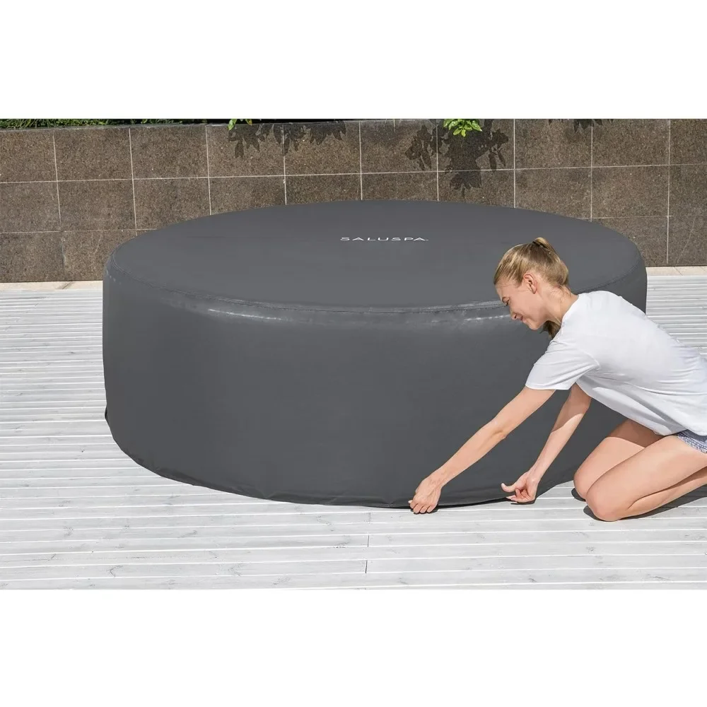 Hot Tub, Palm Springs 4 to 6 Person EnergySense Smart AirJet Plus Inflatable Hot Tub Spa with 140 AirJets and Insulated Cover