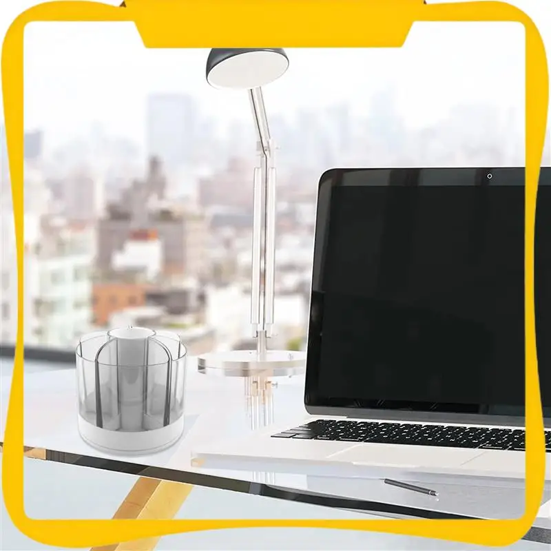

1 Piece For Desk Cosmetic Organizer 360 Degree Rotating Pencil Holder For Paint Brush Crayon Markers White