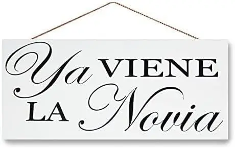 Here Comes The Bride Ya Viene La Novia Sign Metal Sign Retro Vintage Tin Sign Metal Poster Wall Art Decor 8X12 Inches, TinSignTa