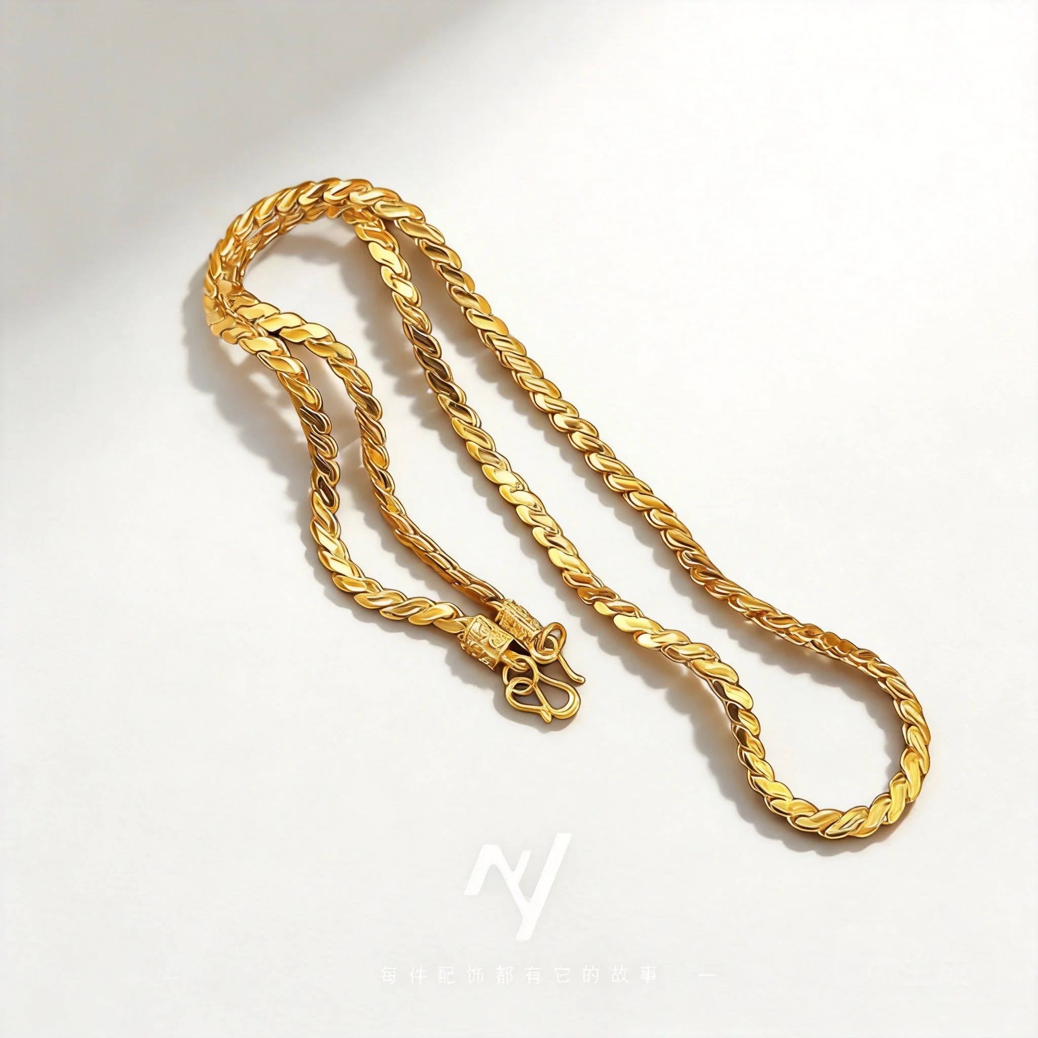 

2026 New Arrival Chinese Style Auspicious Snake Blessing Gold Plated Flat Snake Bone Chain Necklace Unisex High Color Retention