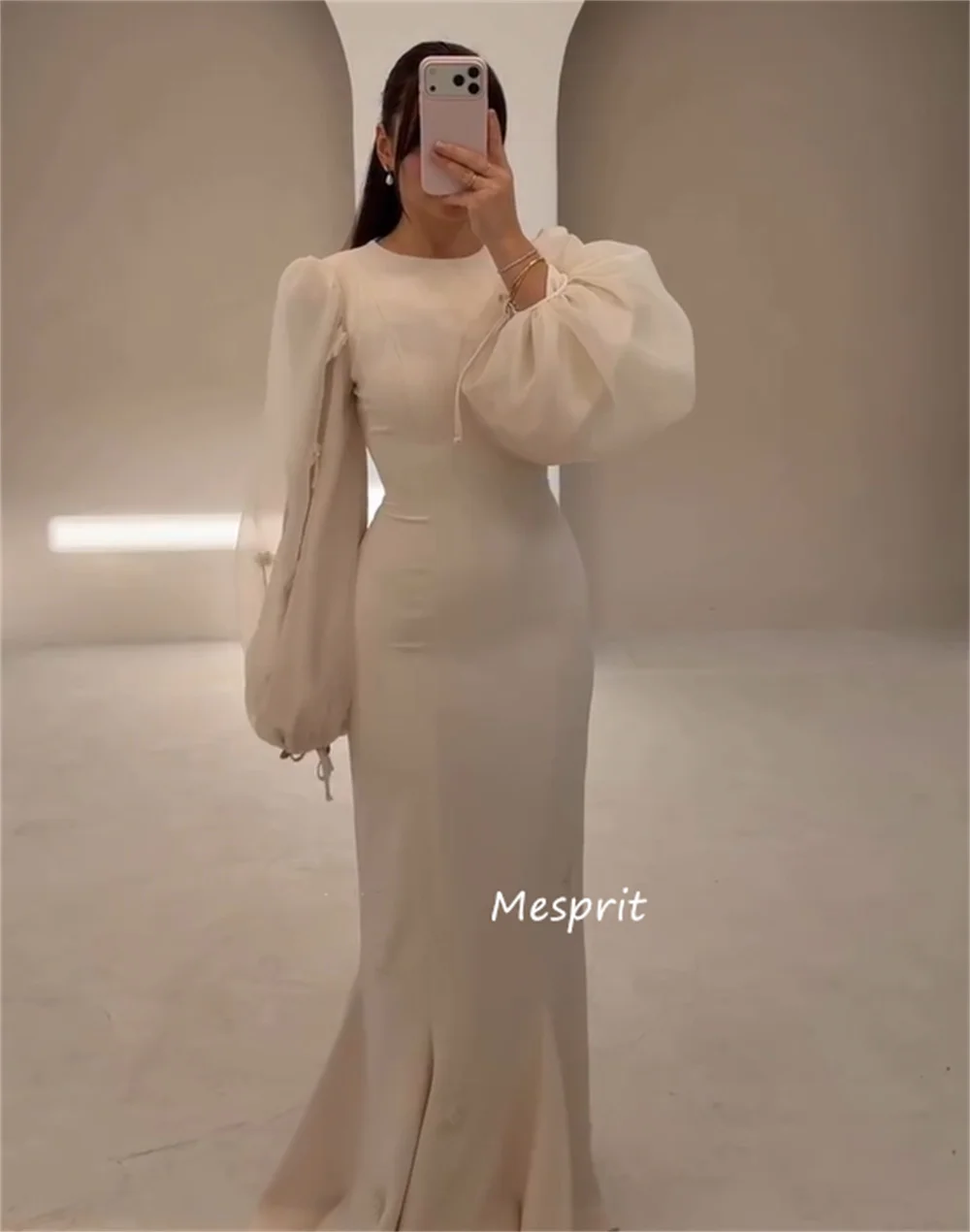 Customized Matching Jersey Pleat Sequined Applique Trumpet O-Neck Long Bespoke Occasion Prom Dresses Chinese Style
