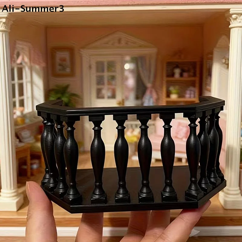 【S1】Dollhouse Miniature Balcony W/ Railing European Balcony Suitable For Collectors, Miniature Scenes, DIY Dollhouse Accessories