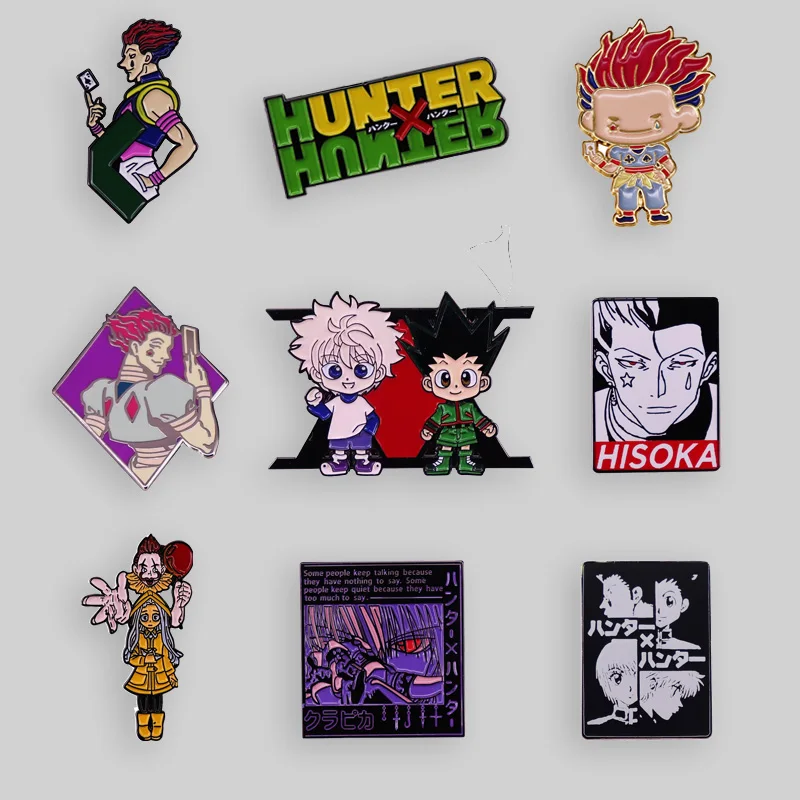 High Quality Hunter X Hunter Enamel Pin Anime Handsome Boy Xiaojie Brooch Metal Badge Jacket Backpack Pin Anime Accessories