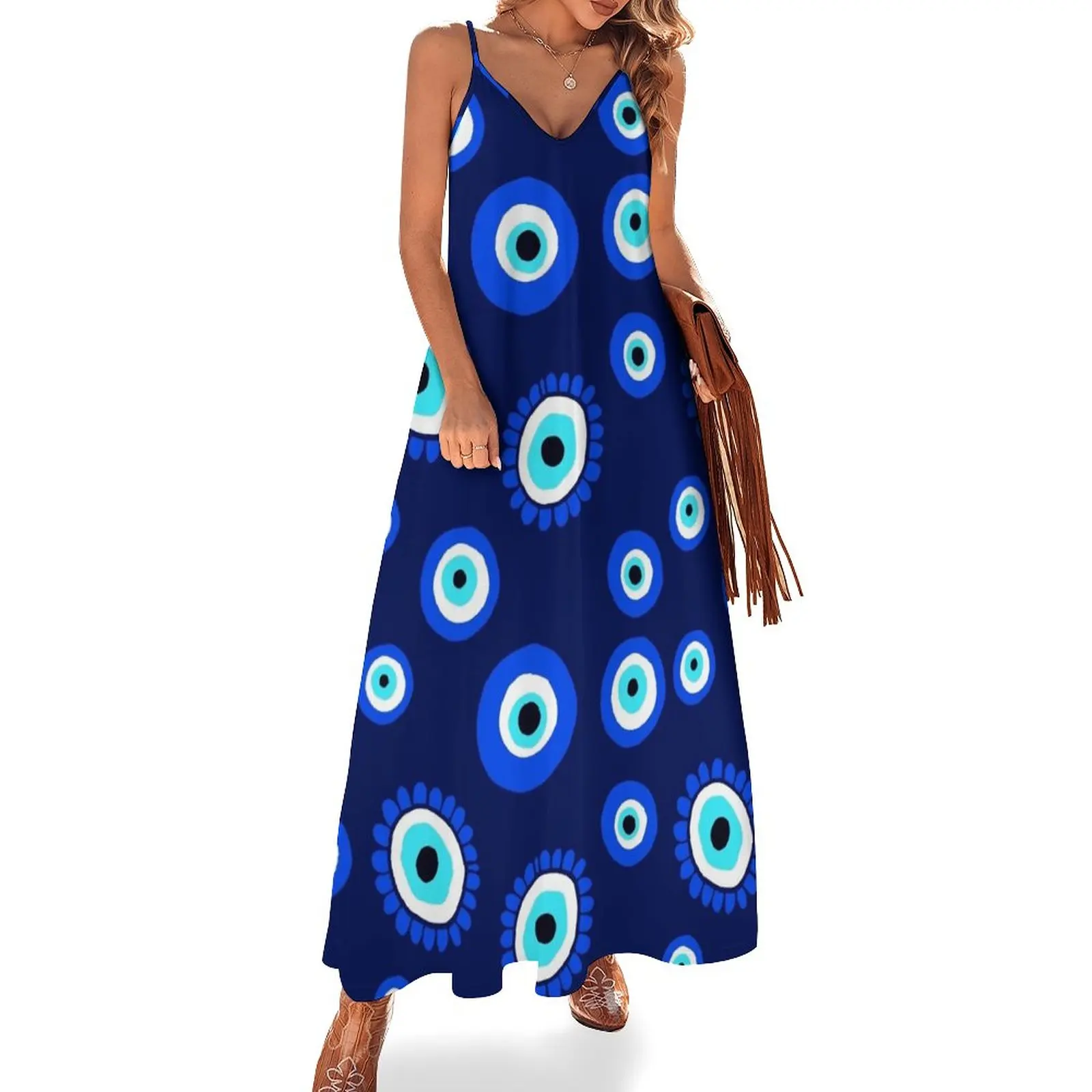 

Evil Eye Talisman Stickers Sleeveless Dress women clothing 2024 new arrivals elegant party dresses for women 2024 clothes