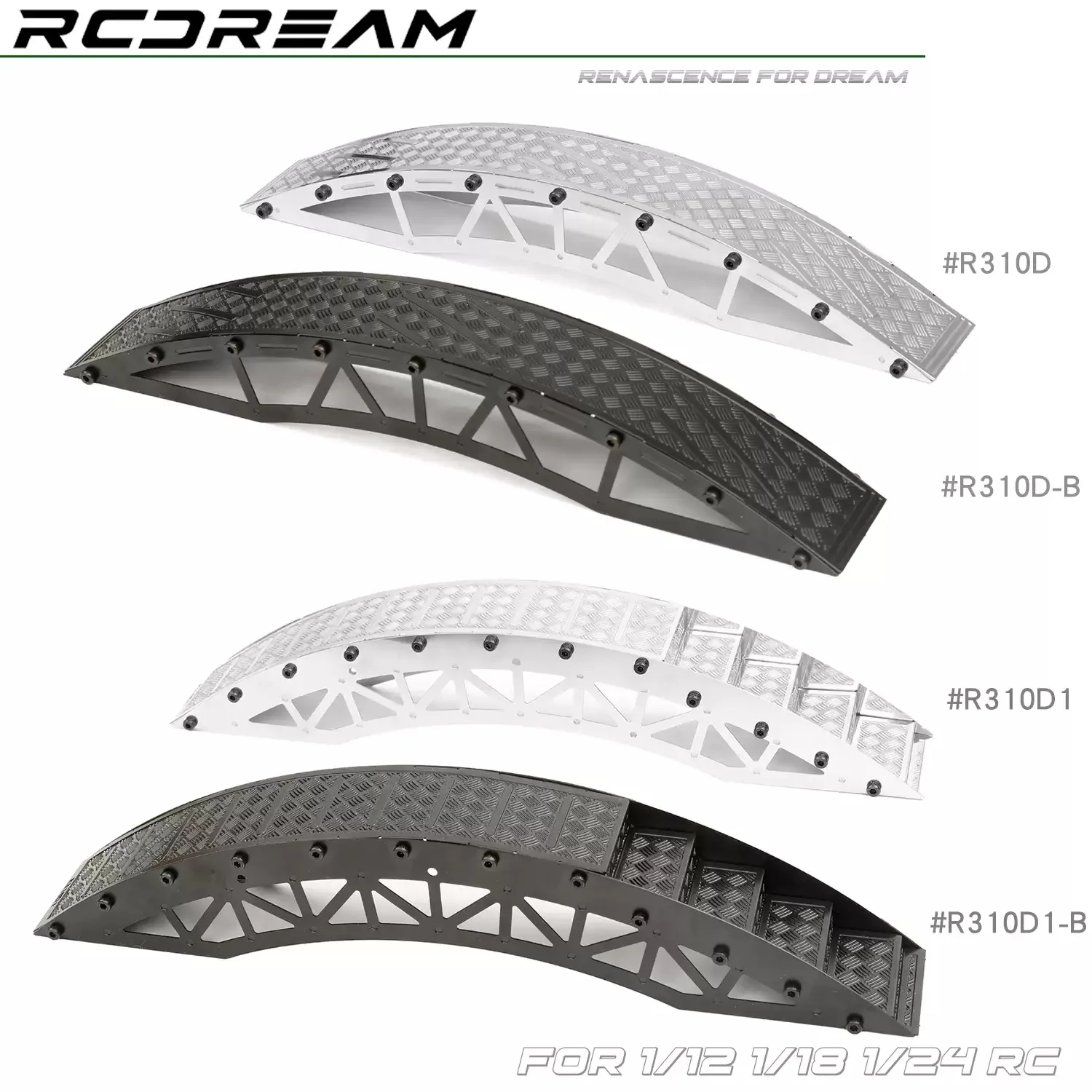 RCDream 1/18 1/24 1/30 Simulation Roadblock Single Side Bridge Cross Axis Steep Slope Arch Bridge SCX30