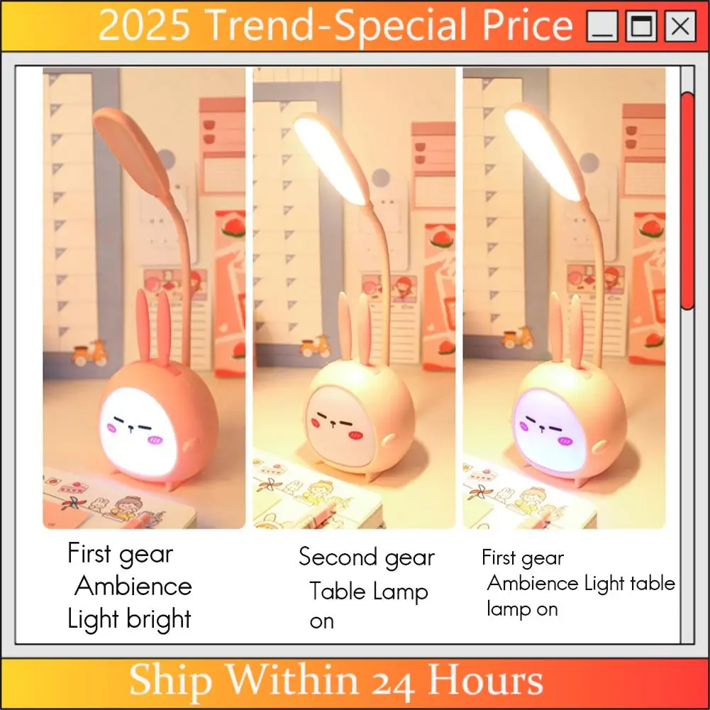 

AA64 Portable LED Desk Lamp Foldable Light Cute Cartoon Desk Lamp LED Reading Light Eye Protective Night Light