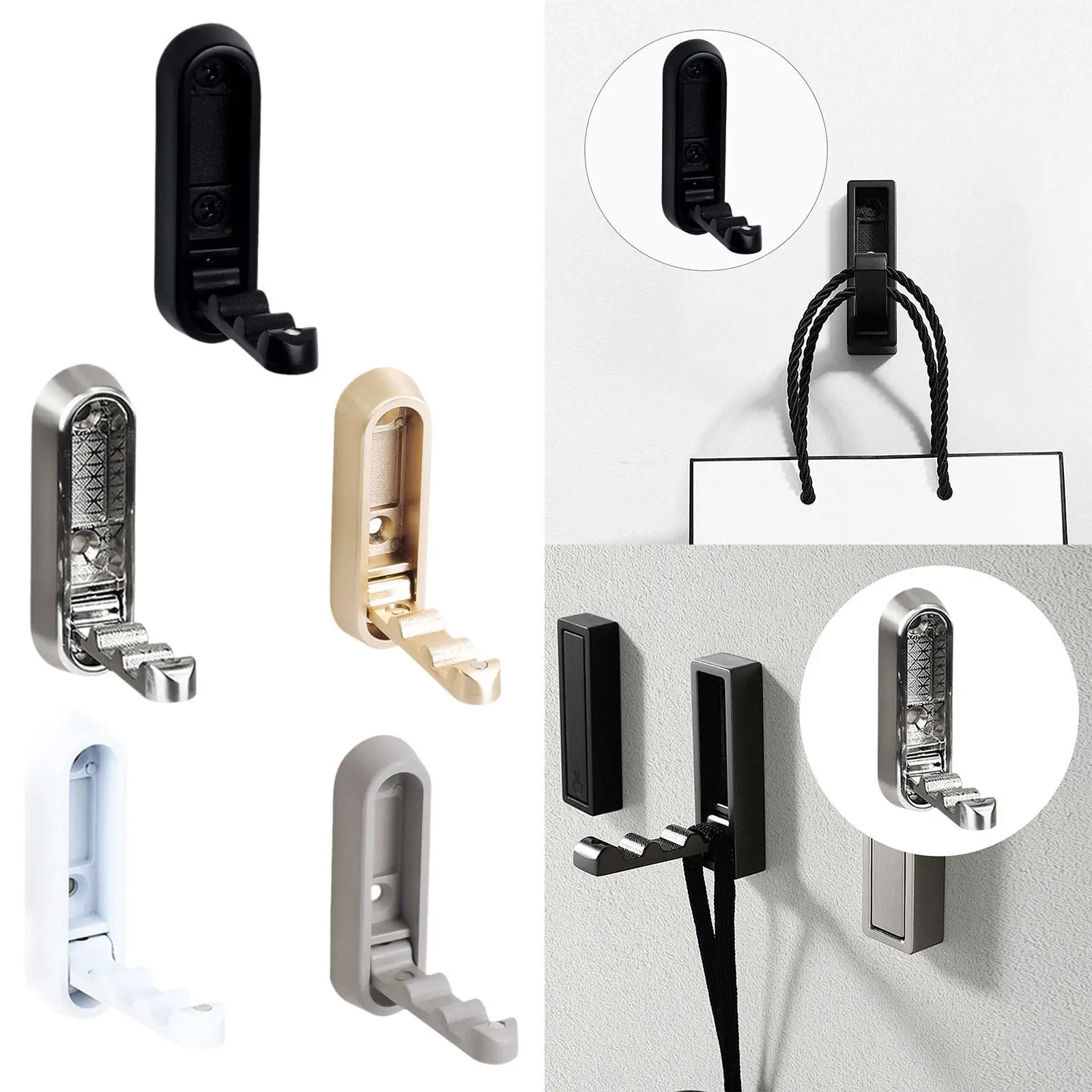 Folding Wall Hook Coat Towel Hook Key Holder Organizer Foldable Hook Clothes Hook for Farmhouse Bathroom Clothes Hats Fitness