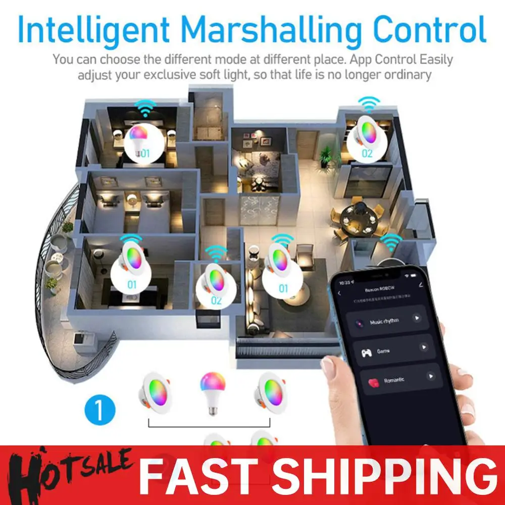 

Умный светодиодный потолочный светильник 10 Вт, Bluetooth-совместимый встраиваемый потолочный светильник 2700–6500 К, встраиваемый светильник для декора гостиной, спальни