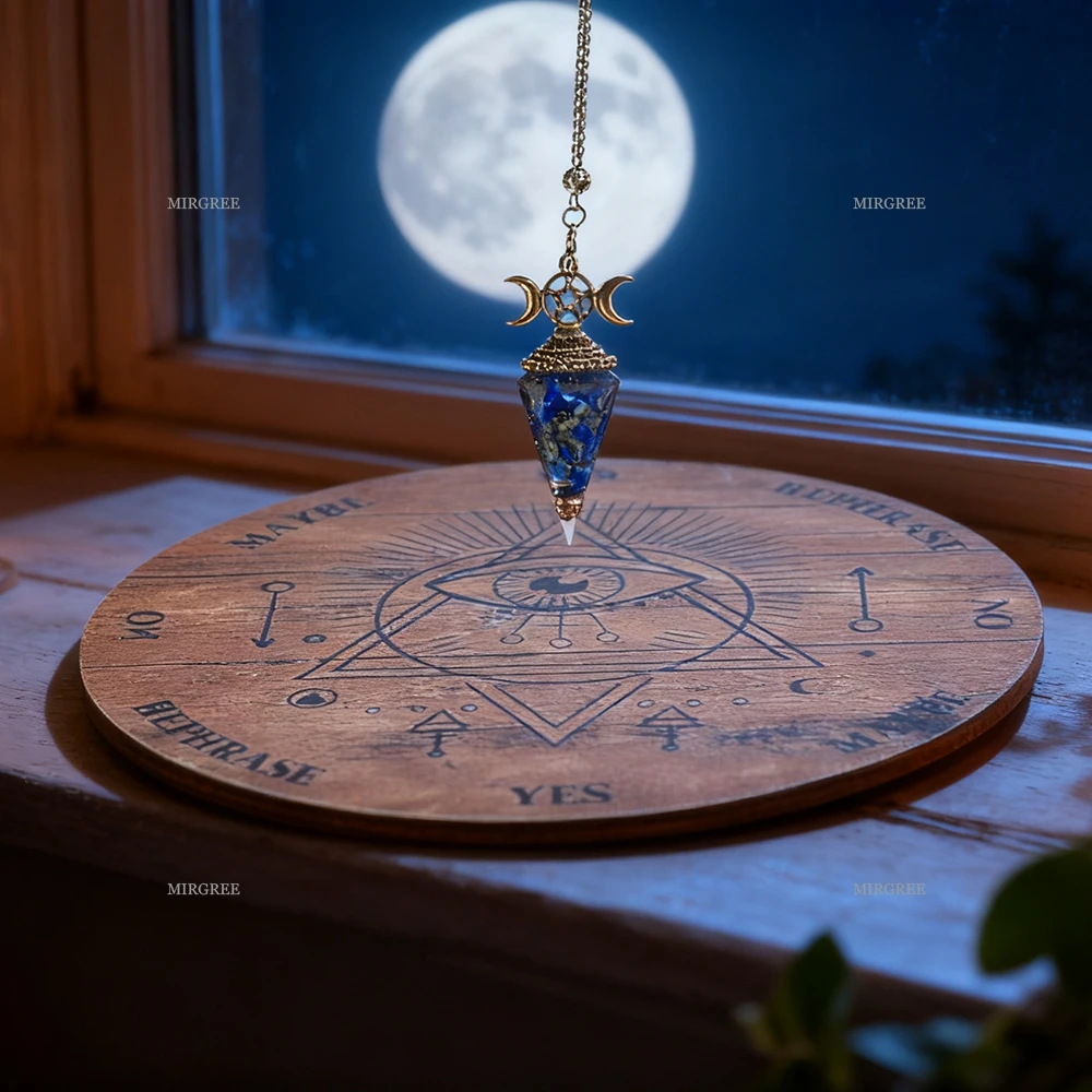 2pcs Crystal Spiritual Pendulum and Divination Plate, Core Accessories for Mysterious Ceremonies,Decision Making, and Meditation