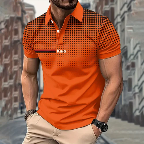 Imagen 2 del producto Polos de negocios para hombre, Polo de solapa a la moda para hombre, novedad en camisetas y camisetas, ropa para hombre, camiseta de manga corta, camiseta de calle para hombre