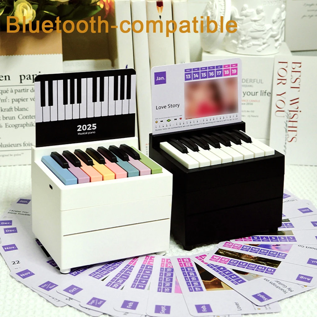 New BT V203 Taylor Piano Calendar 2025 15 Keys Piano Calendar Playable Piano Desk Calendar Desktop Peripheral Ornaments Gifts