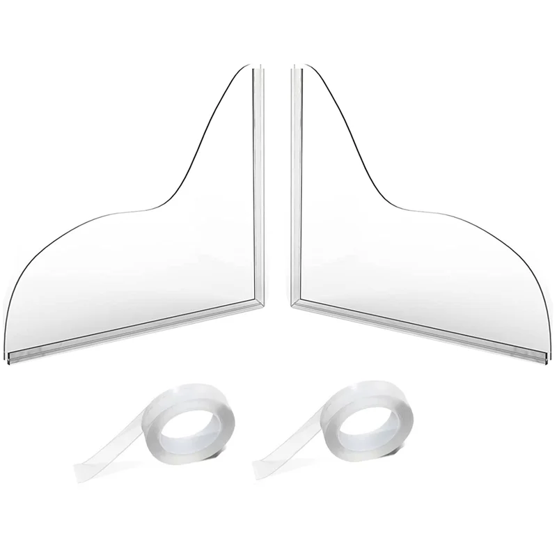 

AB08-2Pcs Брызговик для душа, Прозрачная защита от воды для душа, Угловая защита от брызг воды для ванны, чтобы сохранить воду в душе