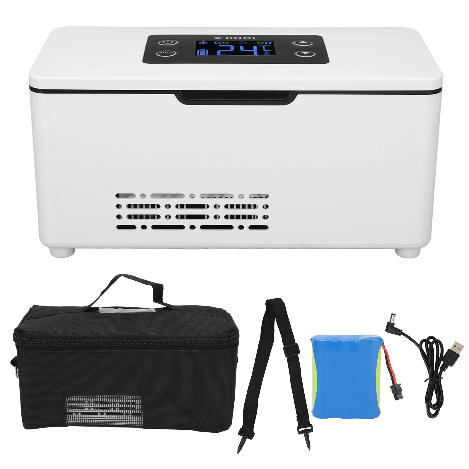 Insulin Cooling Refrigerator Insulin Refrigerator Box Rechargeable 10600mAh Constant Temperature Portable Car Cooler Reefer