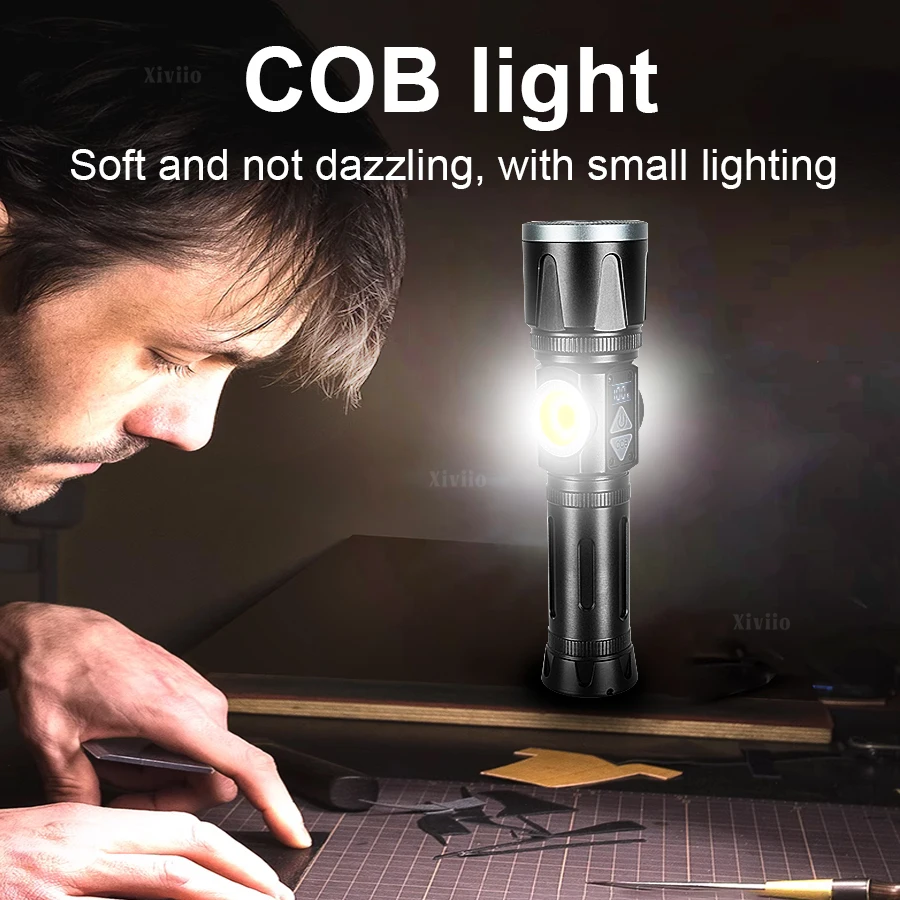 New High Power LED Flashlight 550000000LM Rechargeable Lamps Camping Torch With Magnet Emergency Spotlights Outdoor Lights