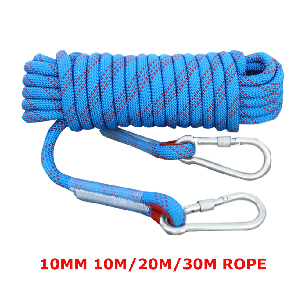 

10mm Rock Climbing Rope 10M/20M/30M Outdoor Static Rapelling Rope Fire Rescue Safety Escape Climbing Emergency Rope Cord