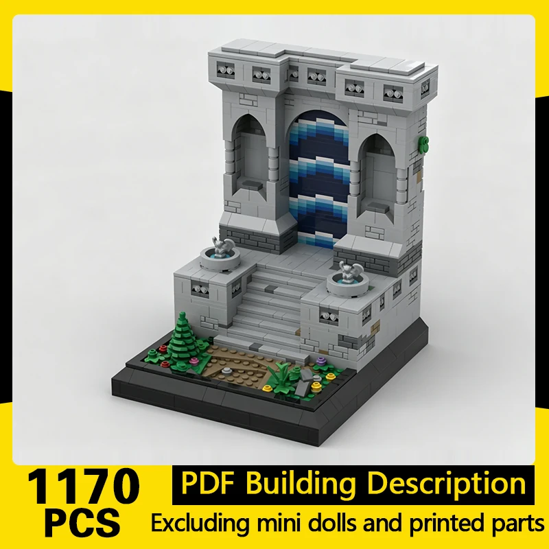

Medieval Castle Model MOC Building Bricks Castle Bookend Portal Modular Technology Gifts Holiday Assemble Children Toys Suit