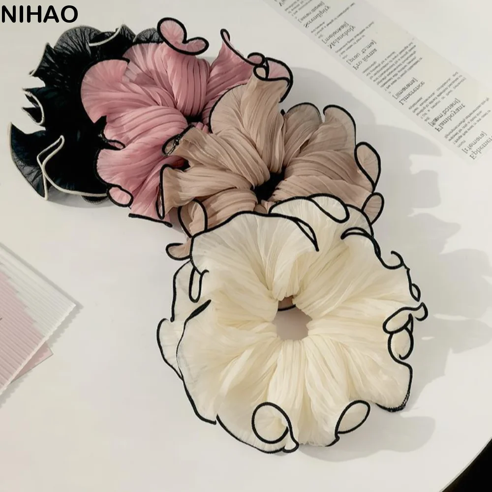 Wrinkle Chiffon Hair Scrunchies Ponytail Holder Hair Rope Exaggerated Hair Band Hair Rubber Bands Hair Accessories