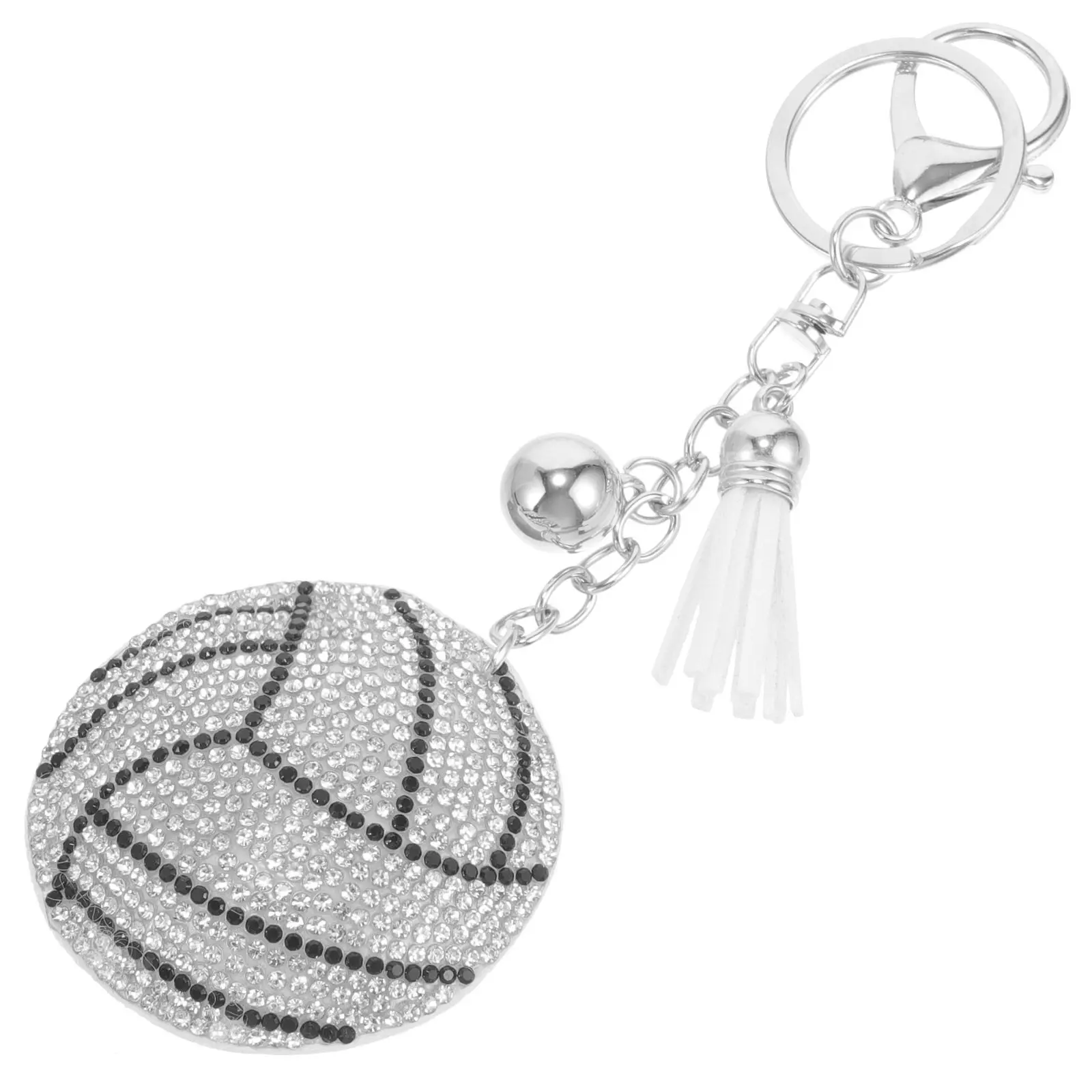 

Изысканный брелок для ключей в виде волейбольного мяча, блестящий, со стразами, легкий, портативный, для рюкзаков, украшение в спортивном стиле