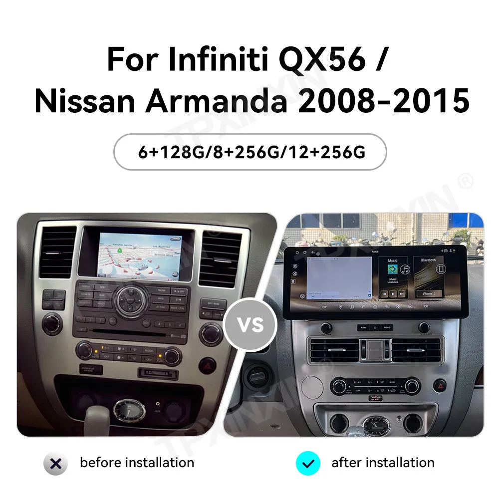 17 Inch Screen Android 15 Stereo for Nissan Armada Infiniti QX80 2008-2012 / QX56 2004-2015 Car Multimedia Player Radio GPS Unit