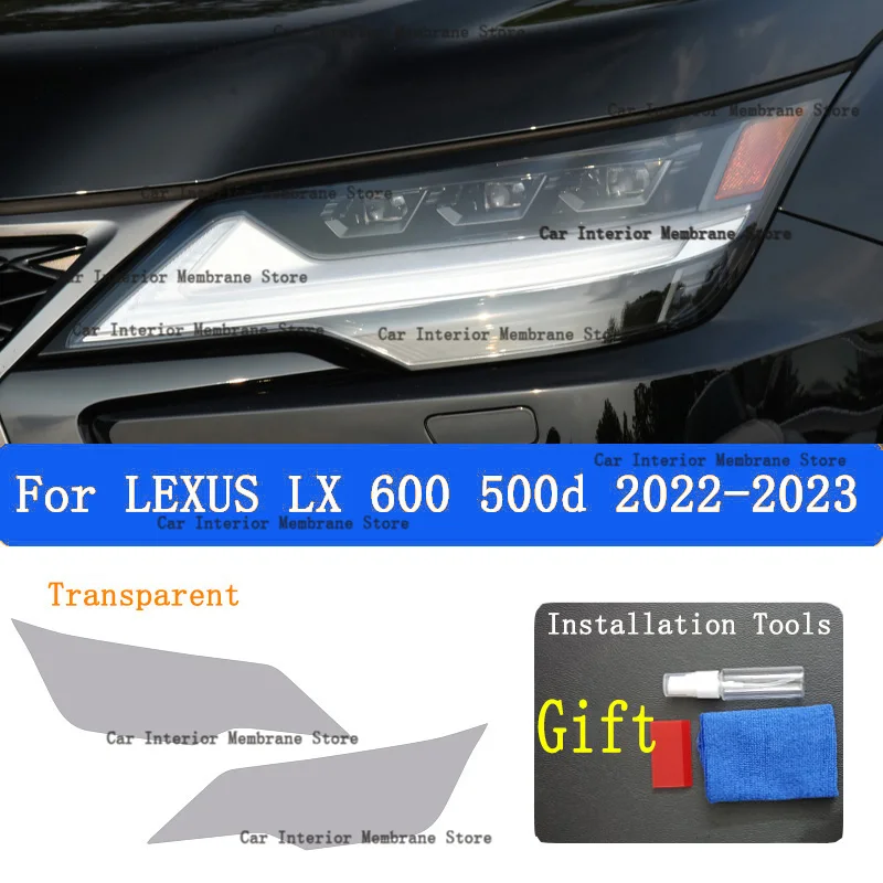 

Для LEXUS LX 600 500d 2022-2023 автомобильная внешняя фара против царапин, передняя лампа, оттенок, защитная пленка из ТПУ, аксессуары для ремонта