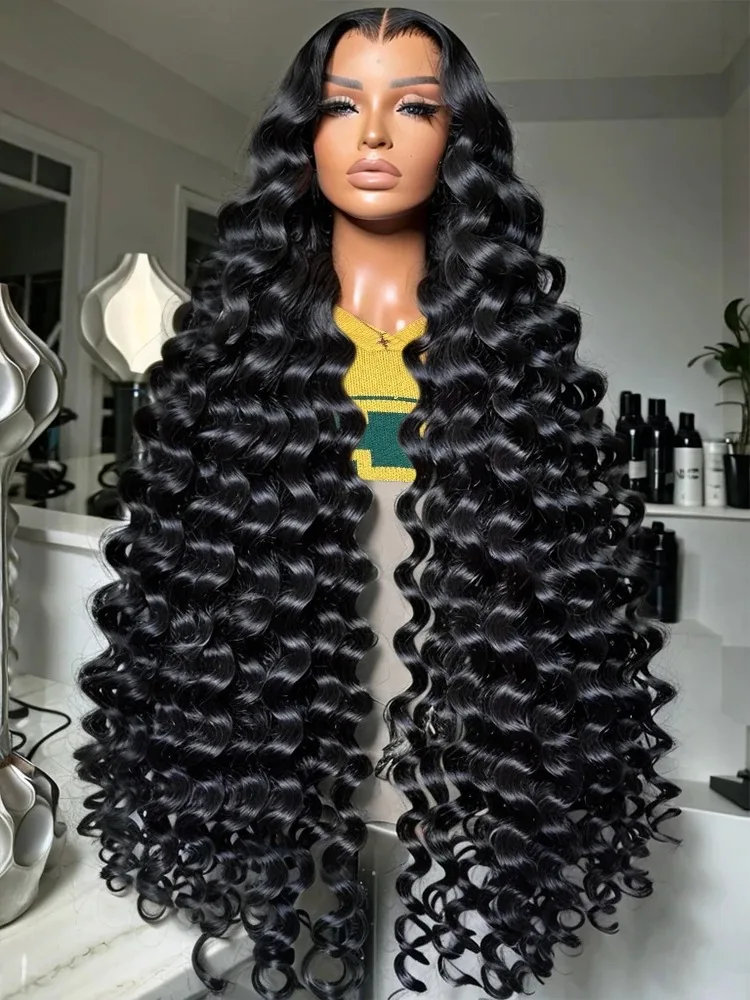 Luvkiss موجة فضفاضة 13x4 الدانتيل الجبهة باروكة من شعر طبيعي البرازيلي طبيعة موجة شعر مستعار أمامي شعر الإنسان 13x6 HD الدانتيل الباروكة الأمامية للنساء