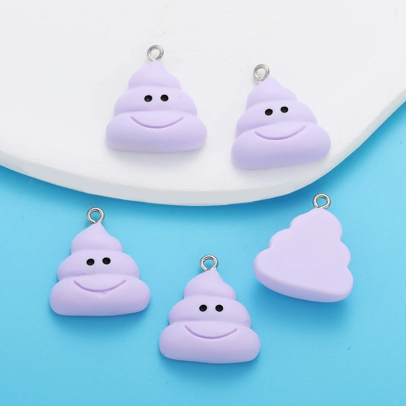 5pcs Sweet 6 colors Resin Pet Shit Poop Charms for Earring Necklace Pendants DIY Craft Jewelry Making Accessories 22*25mm W353