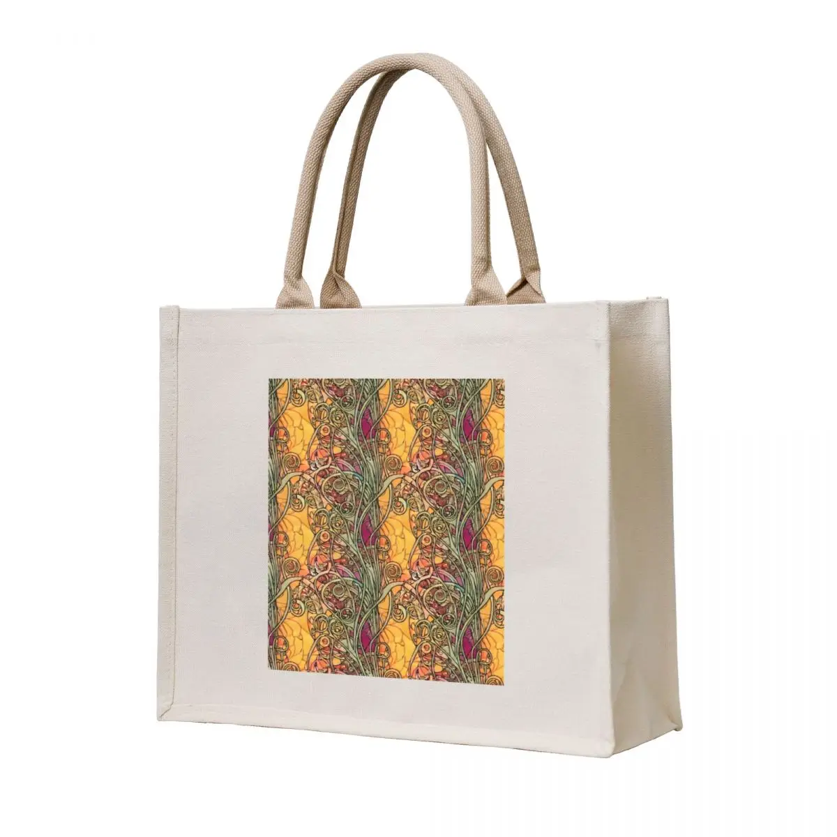 

Sunset Swirls Art Nouveau Floral Tote Bag eco pack Handbags women Customizable tote bag