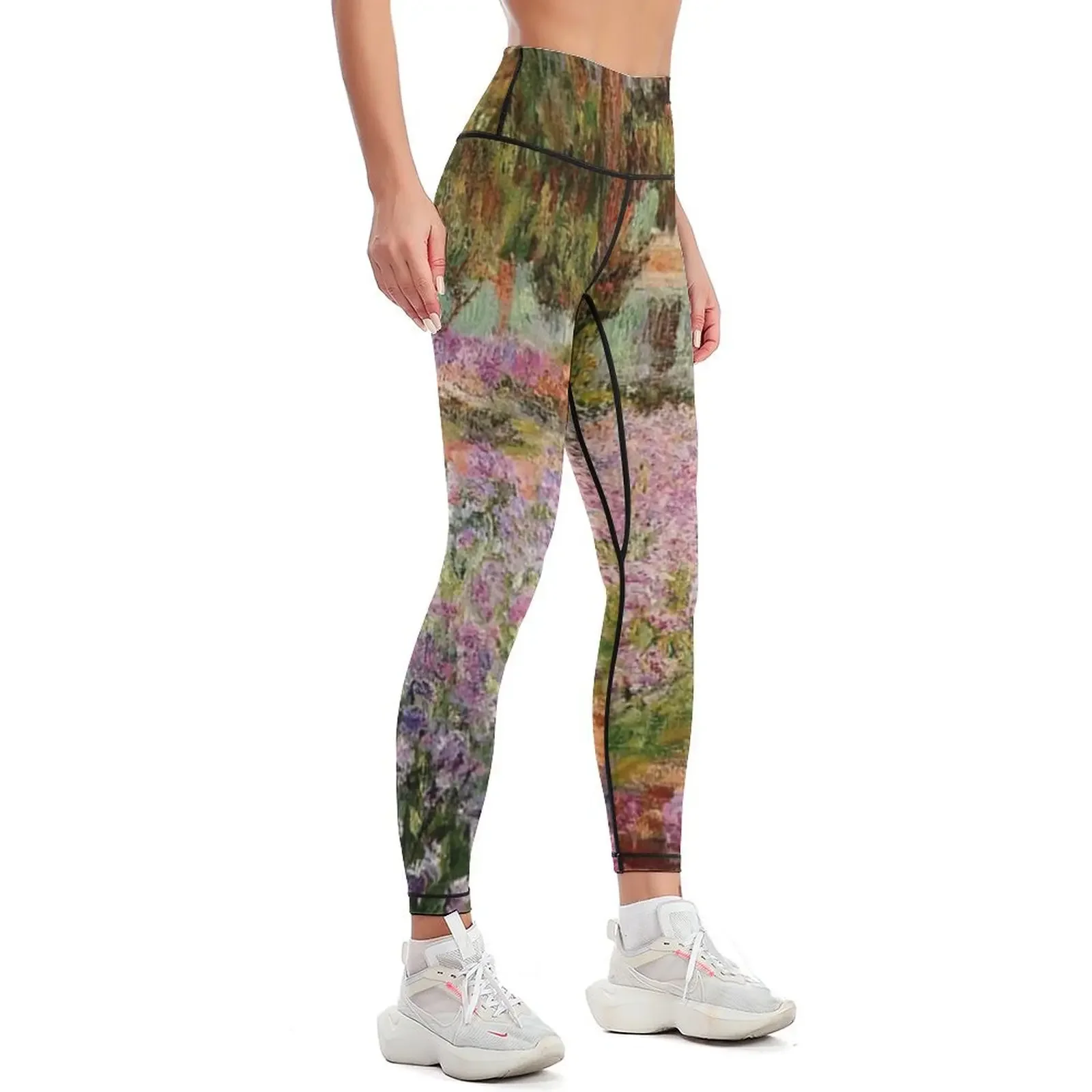 Monet - Irises in Monet's Garden, famous painting Leggings Sportswear woman gym workout clothes for Womens Leggings