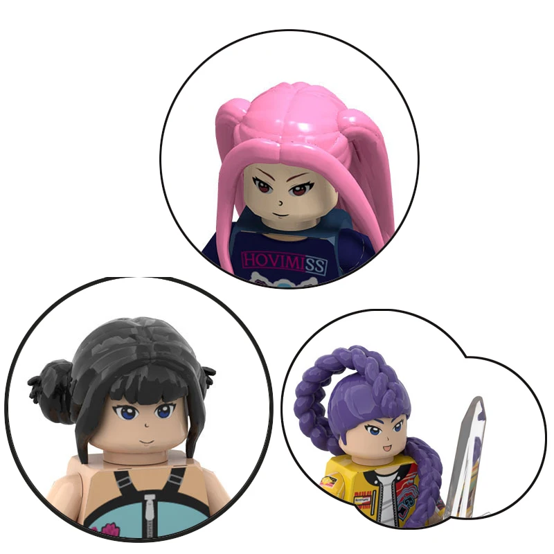 Nouveau Kpop chasseurs de démons Mini figurine blocs de construction jouet périphériques bureau décoration Collection figurines modèle jouet pour enfant