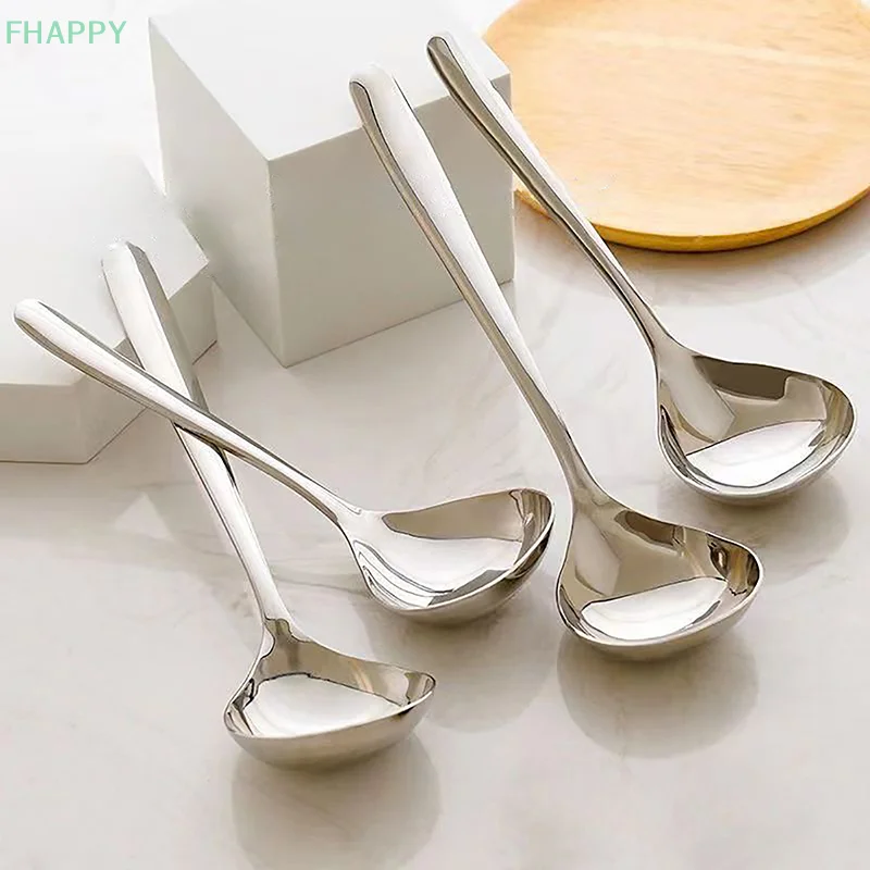 Cucchiaio rotondo a testa grande in acciaio inossidabile Net Red Golden Dinner manico lungo mescolando cucchiai da Dessert per accessori da cucina gadget