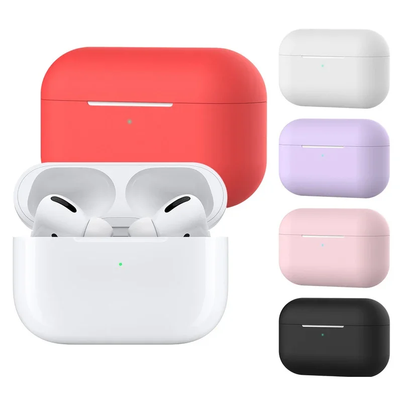 Casing silikon cair lunak untuk Apple AirPods Pro 1, casing pelindung earphone Bluetooth nirkabel untuk Airpods Pro 1