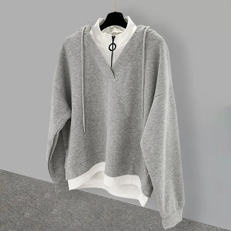 

Comfortable Loose Fit Hooded Sweatshirt For Men With Batwing Sleeves Casual Style Long Length Solid Color Spring Autumn Wear