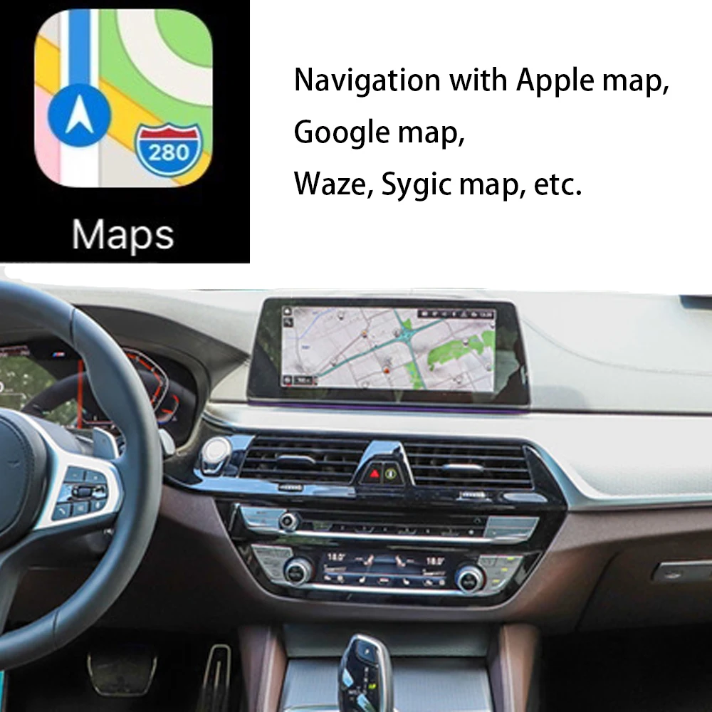 ZJCGO Wireless Apple CarPlay Android Auto interface adapter BOX For BMW 5 Series F10 F11 F07 G30 G31 CIC EVO NBT System