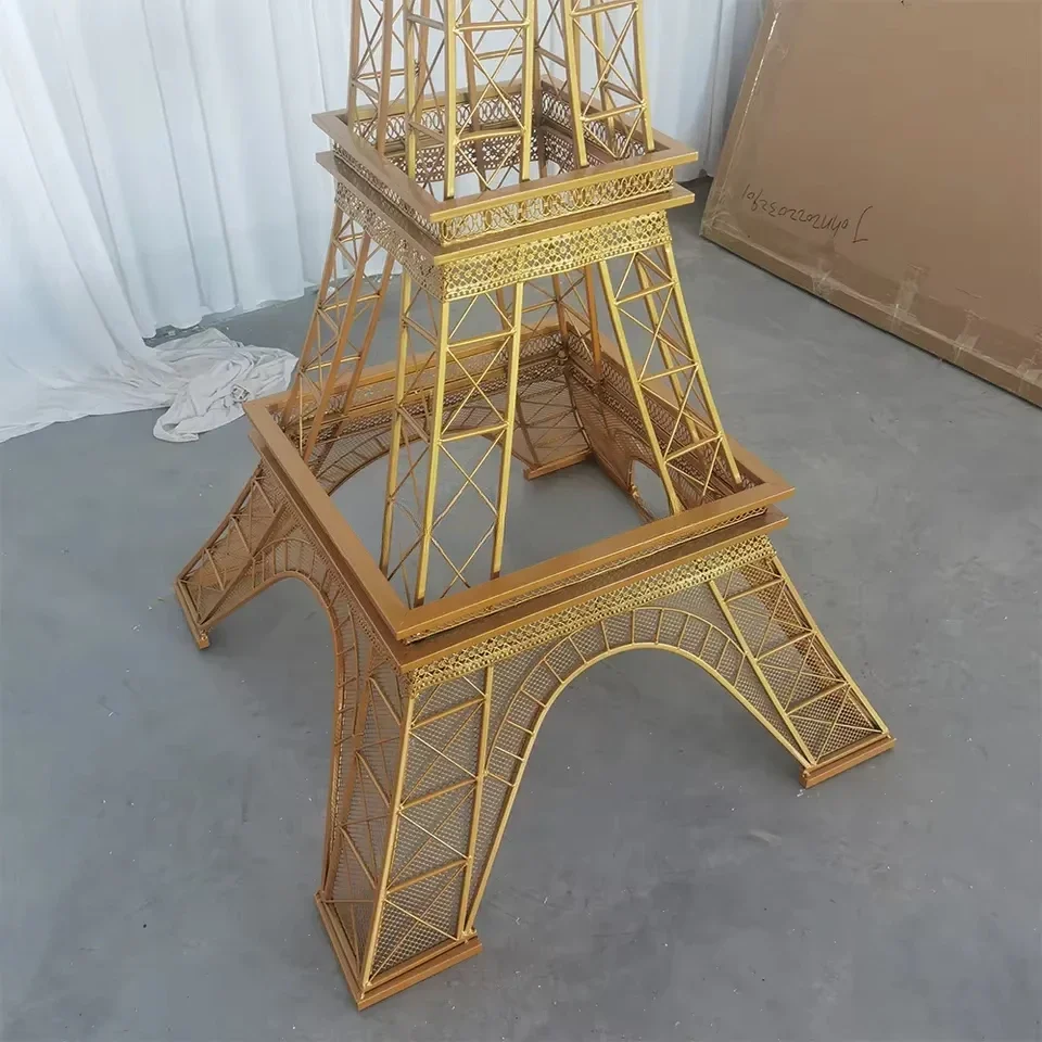 Wedding decoration Eiffel Tower large ornament 8.5 feet metal gold craft arch background outdoor props
