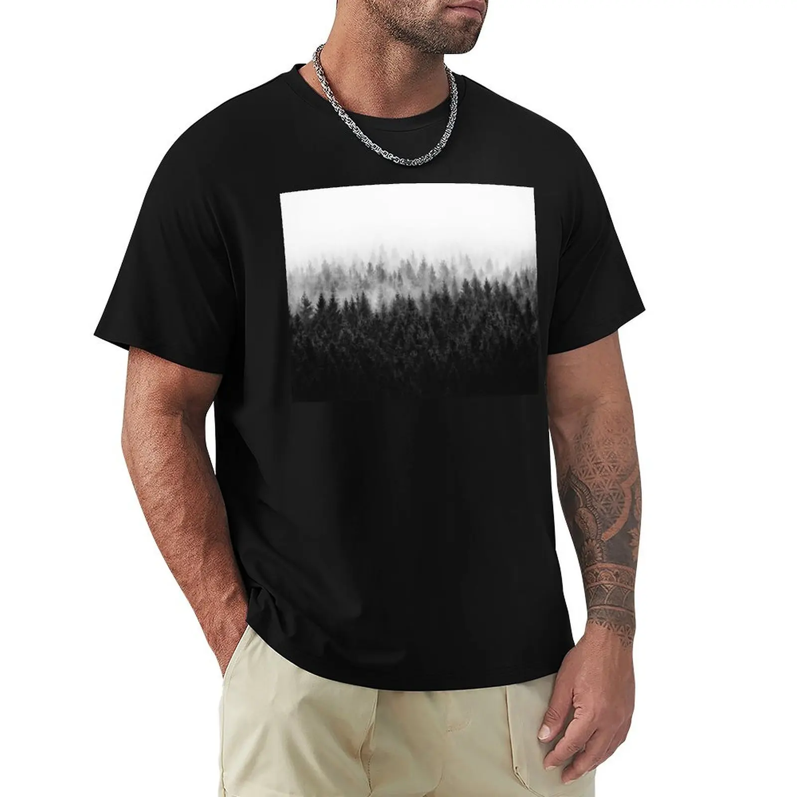 High And Low // A Great Design Of A Misty Fairytale Wilderness Forest With Cascadia Trees Covered In Magic Fog Season T-Shirt