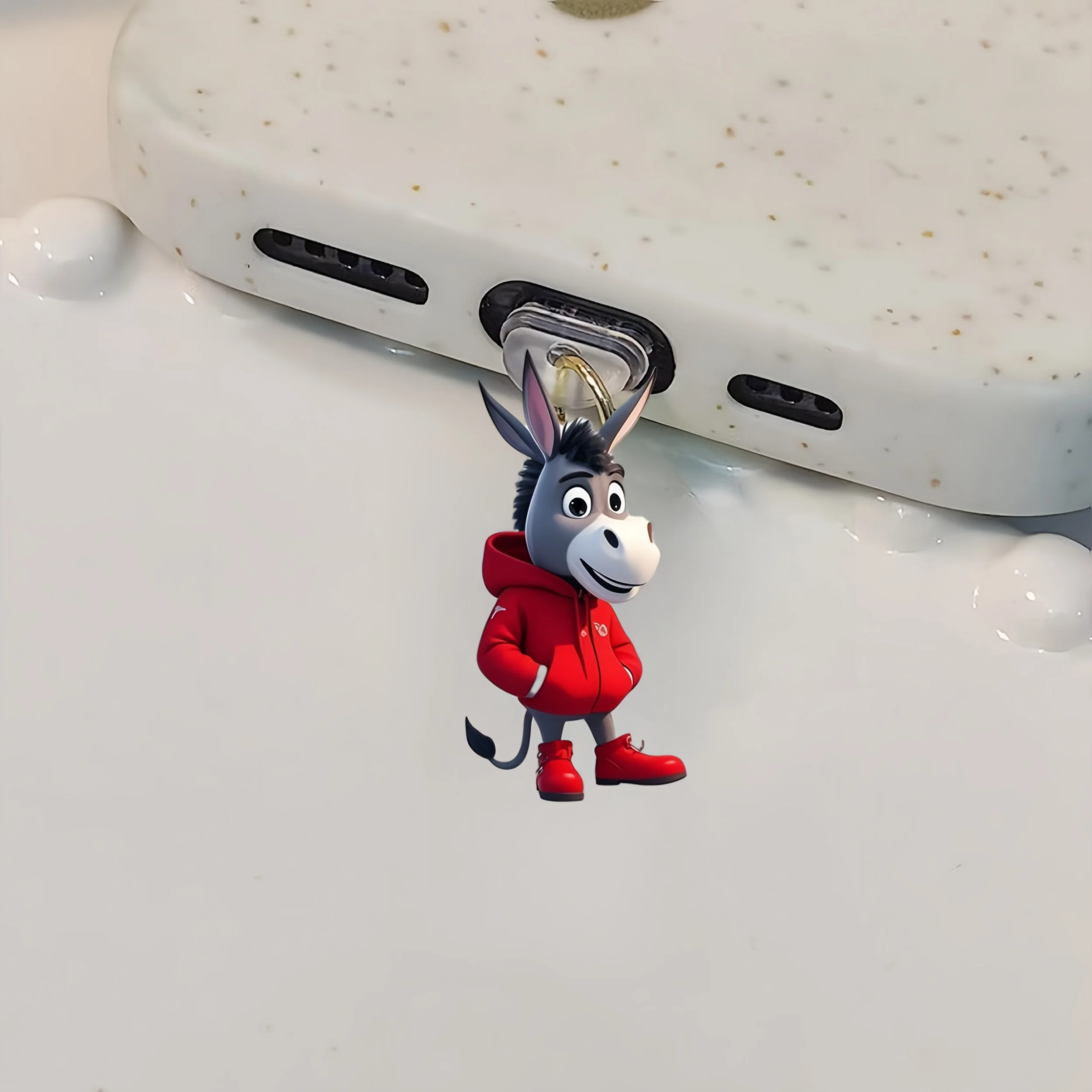 1Pc 2D Cute Donkey Dustproof Plug for Mobile Phones and Smartphones, Exquisite Mobile Phone Accessories, Mobile Phone Decorations