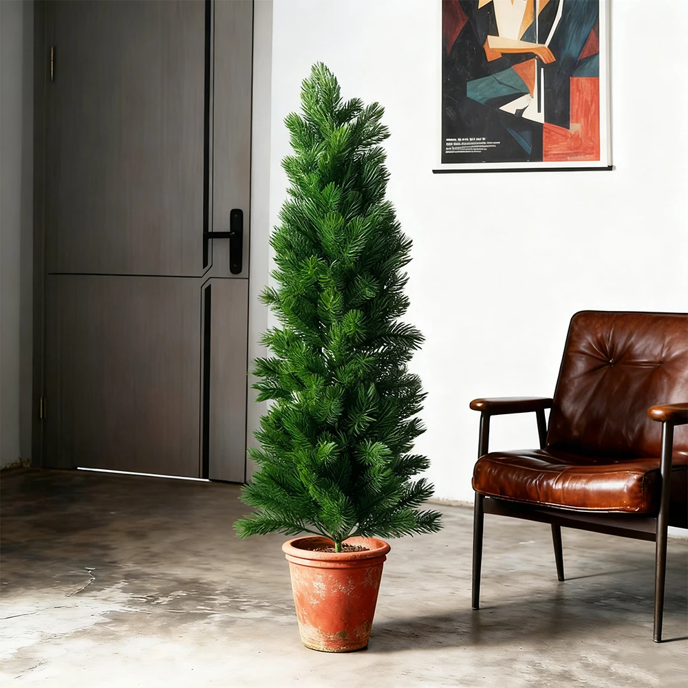 50-85 cm Künstliche Weihnachtsbaum Gefälschte Kiefer Nadel Pflanzen Falsche Winter Weihnachten Baum Zweig Große Pflanzen Für neue Jahr Home Party Decor – Detail 2