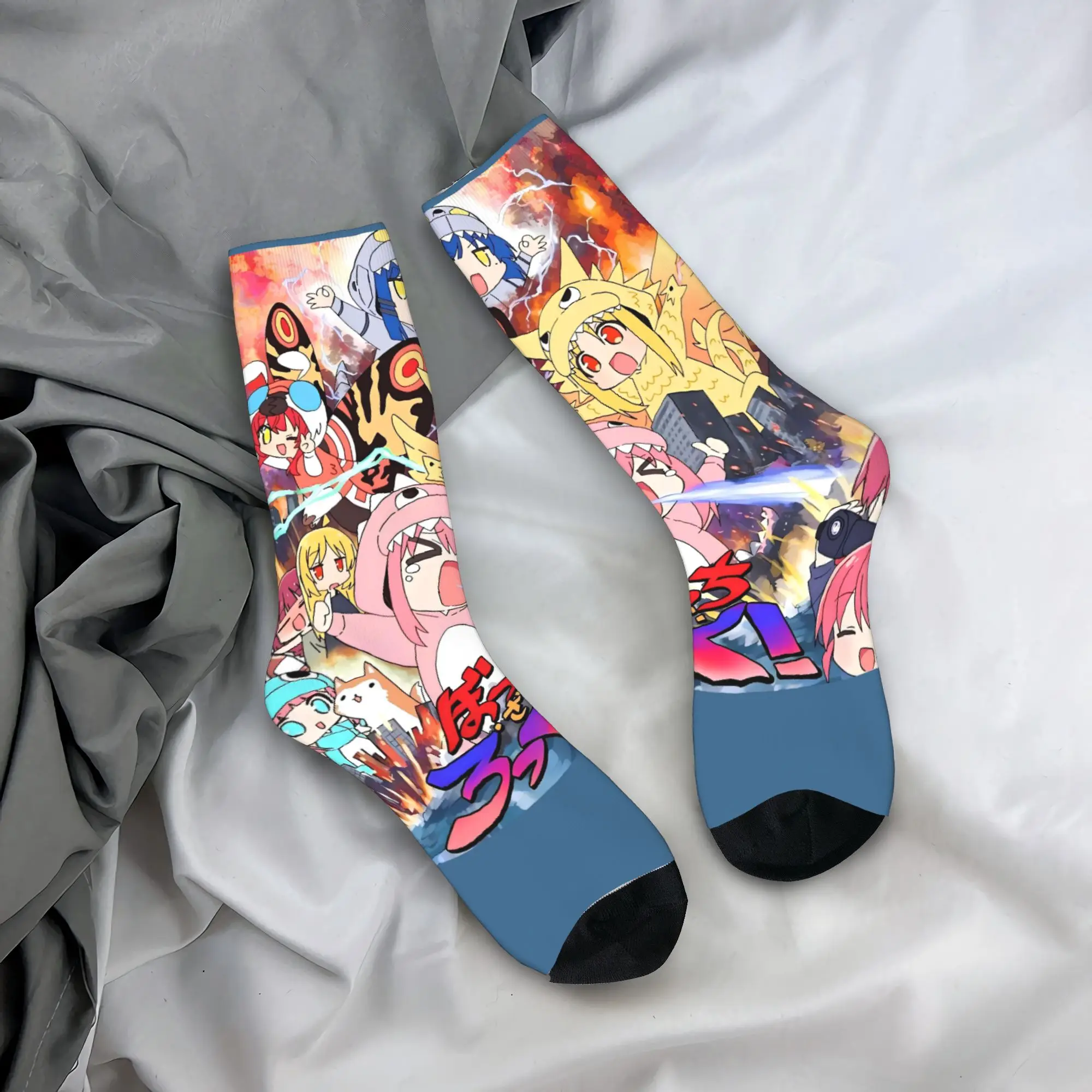 

Носки BOCCHI THE ROCK, нескользящие чулки, мужские средние мягкие носки для бега, осенние готические носки с принтом