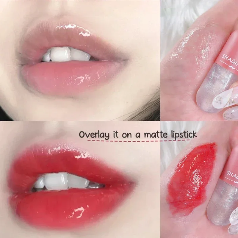 3PCS Lip Gloss Crystal Jelly Lip Glaze Transparent Lips Glass Color Change Oil Moisturizing Glitter Liquid Lipstick Lip Cosmetic